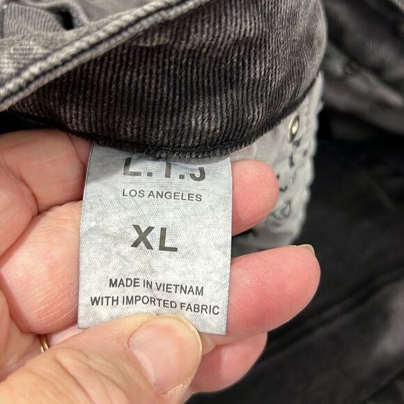 Anthropologie LTJ Letter to Juliet Acid Black cut off jean shorts NWT size xl - Picture 10 of 11